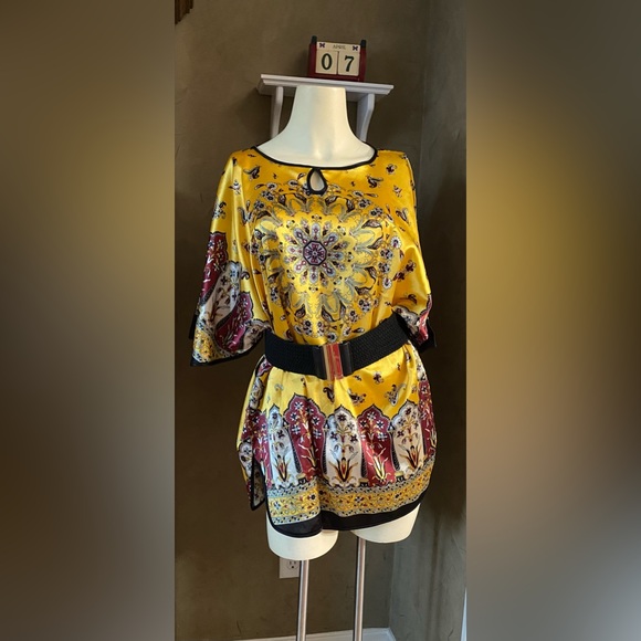 NK 100% silk Top blouse Designer Fashion Chic women’s size 1X? Floral print - Picture 2 of 14